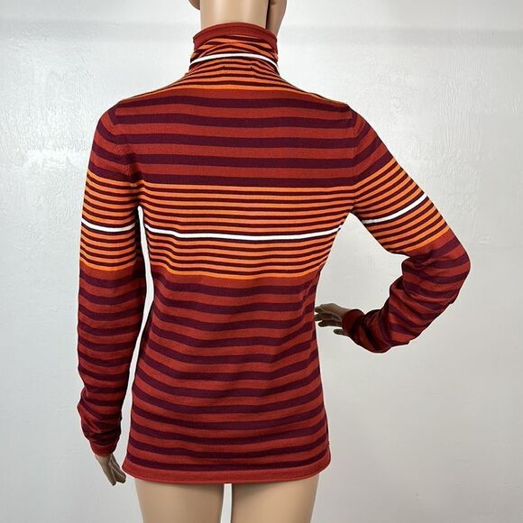 ❤️Last Chance Duluth Trading Co Striped Coolmax Turtleneck Pullover Size XS - Picture 3 of 8